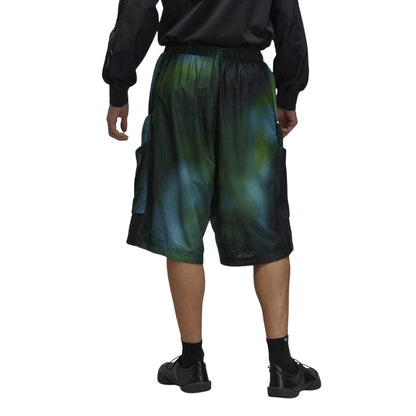 Multicoloured - Back - Y-3 Mens Mesh All-Over Print Shorts