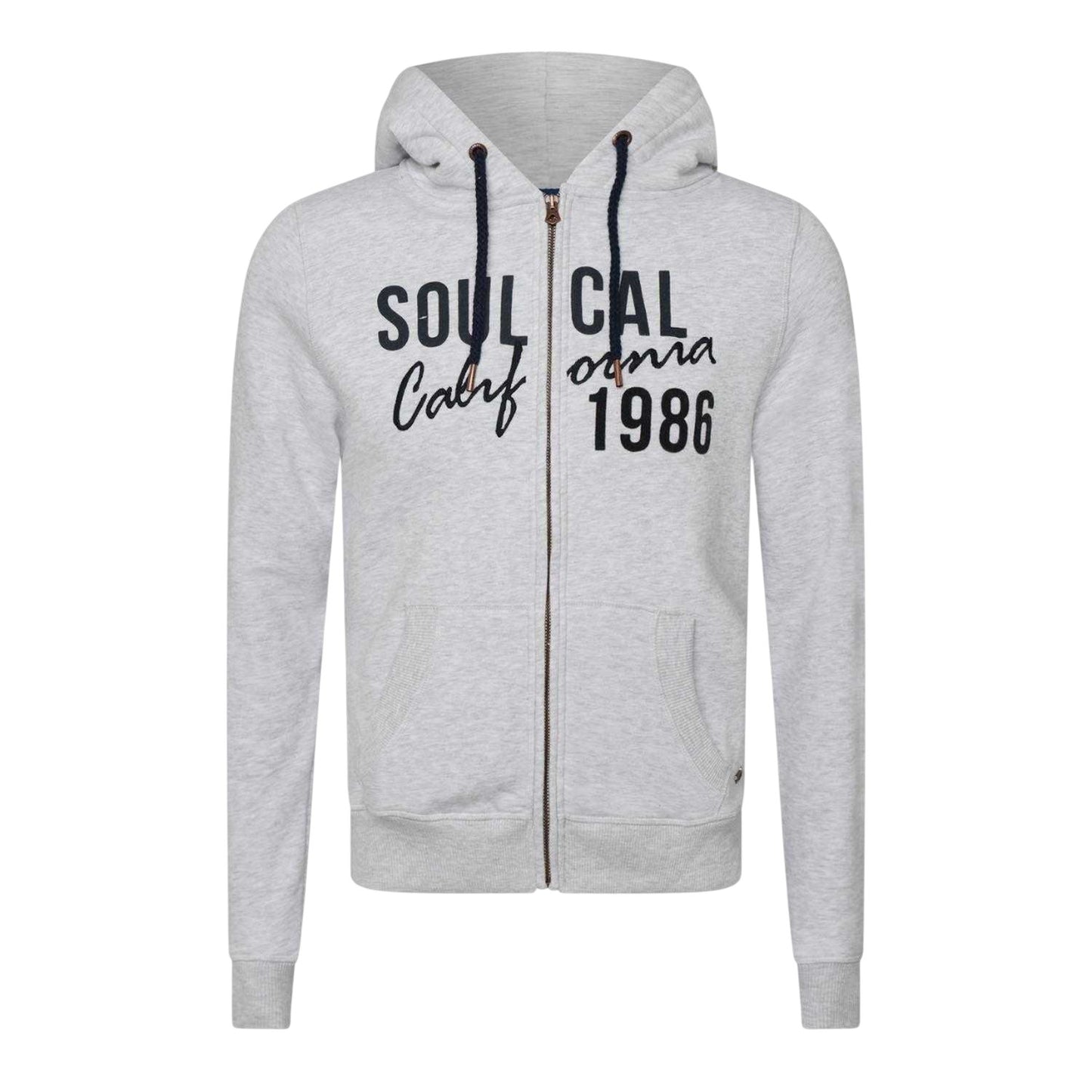 Grey - Front - SoulCal Womens-Ladies 1986 Full Zip Hoodie
