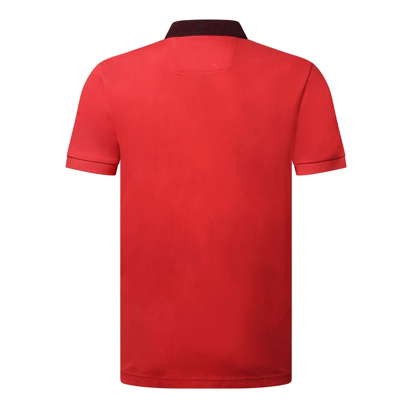 Red - Back - Boss Mens Paule Ribbed Polo Shirt