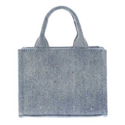 Blue Denim - Back - DKNY Hadlee Rhinestone Denim Mini Crossbody Bag