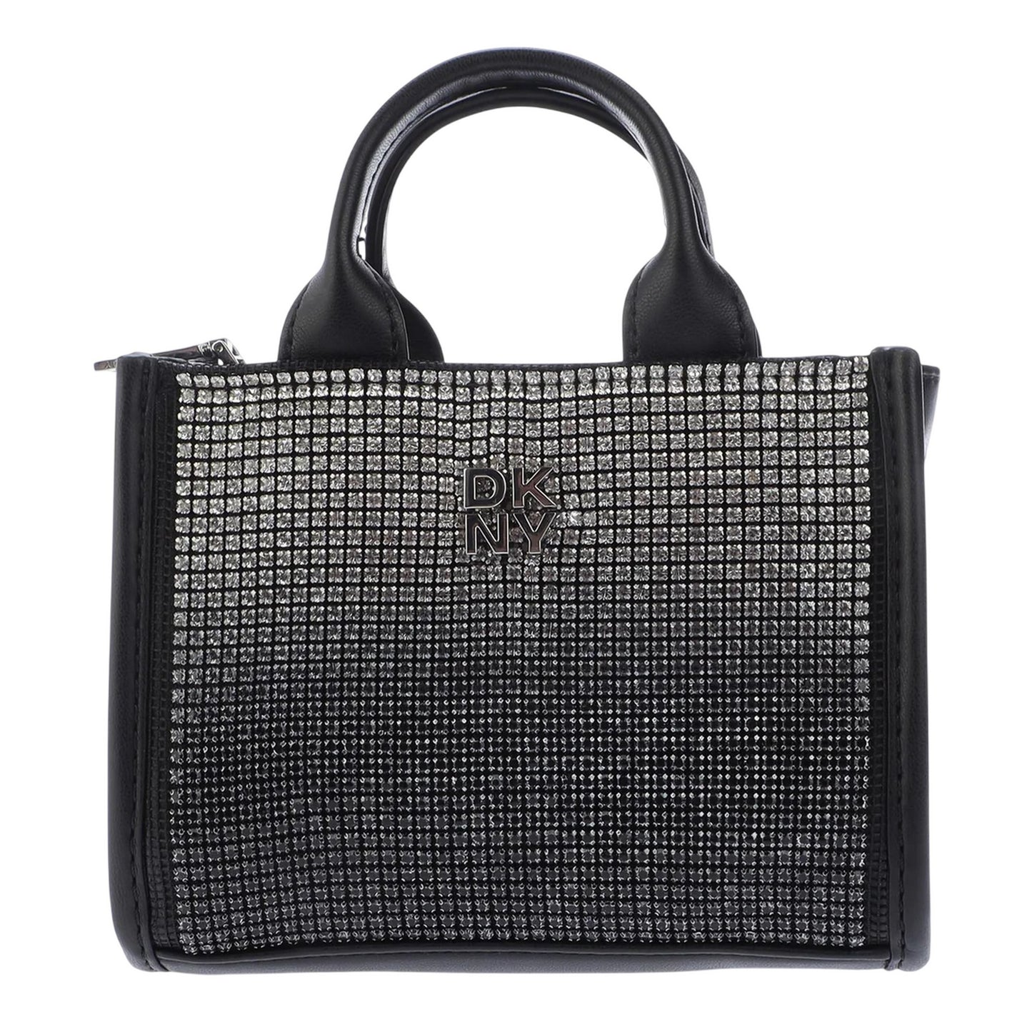 Black-Silver - Front - DKNY Hadlee Embellished Mini Crossbody Bag