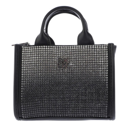 Black-Silver - Front - DKNY Hadlee Embellished Mini Crossbody Bag