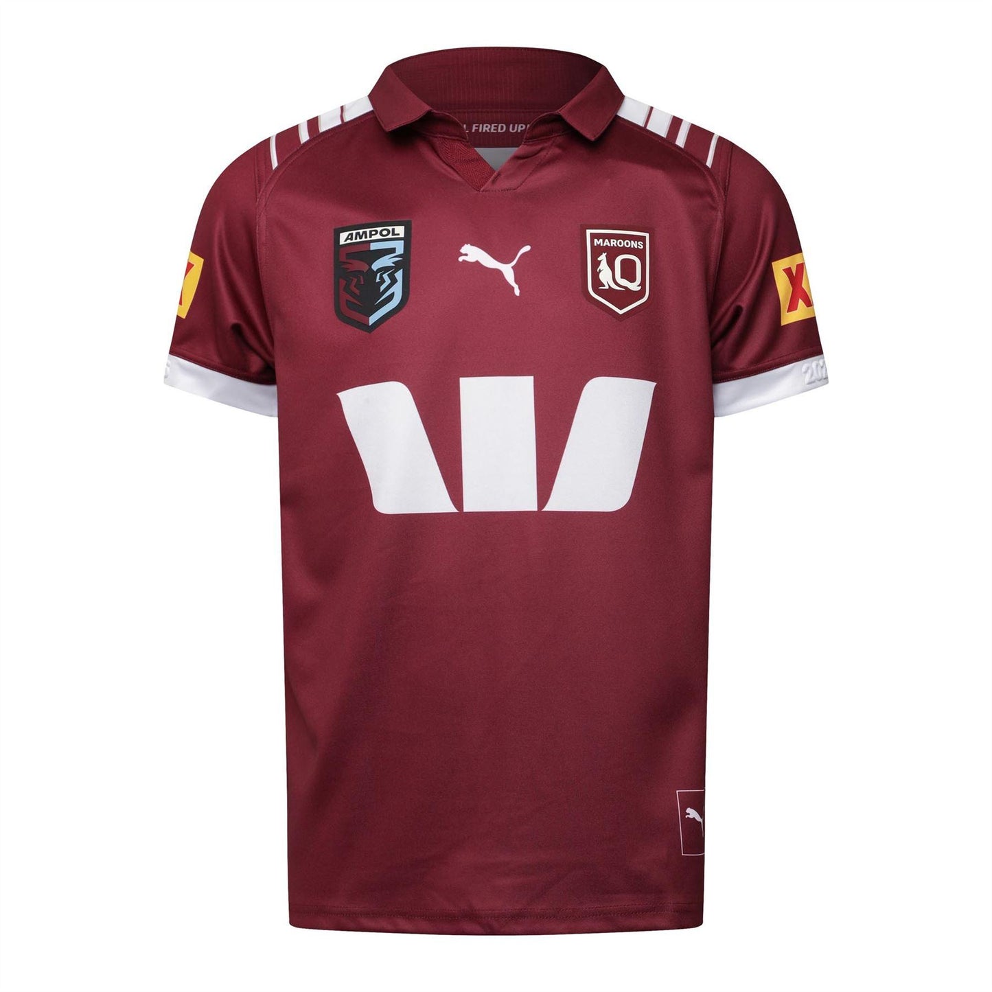 Burgundy - Front - Puma Mens Queensland Maroons Home Jersey