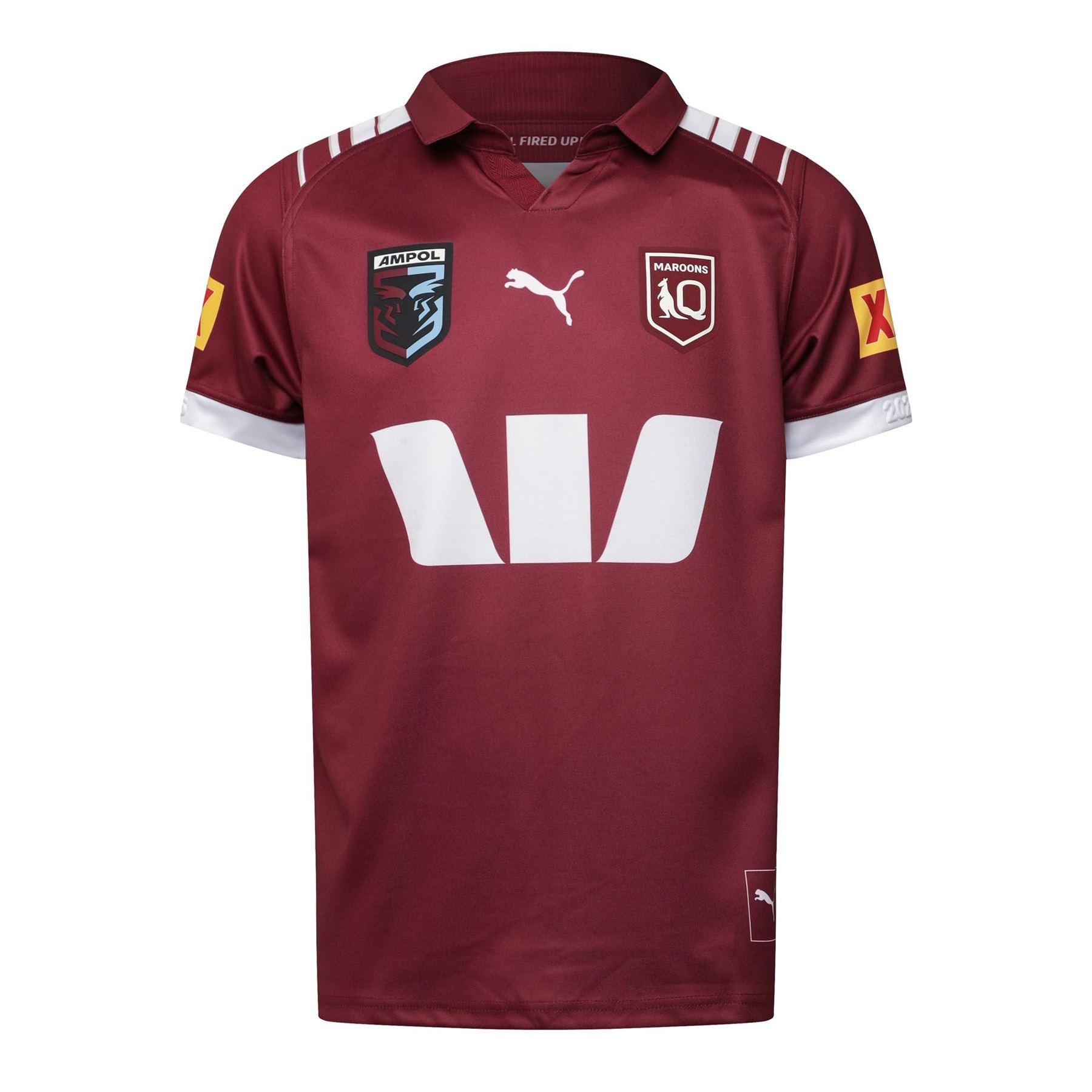 Burgundy - Front - Puma Mens Queensland Maroons Home Jersey