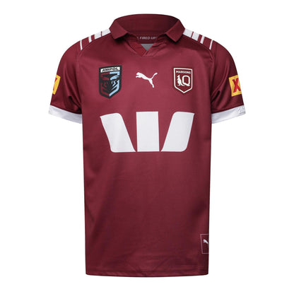 Burgundy - Front - Puma Mens Queensland Maroons Home Jersey