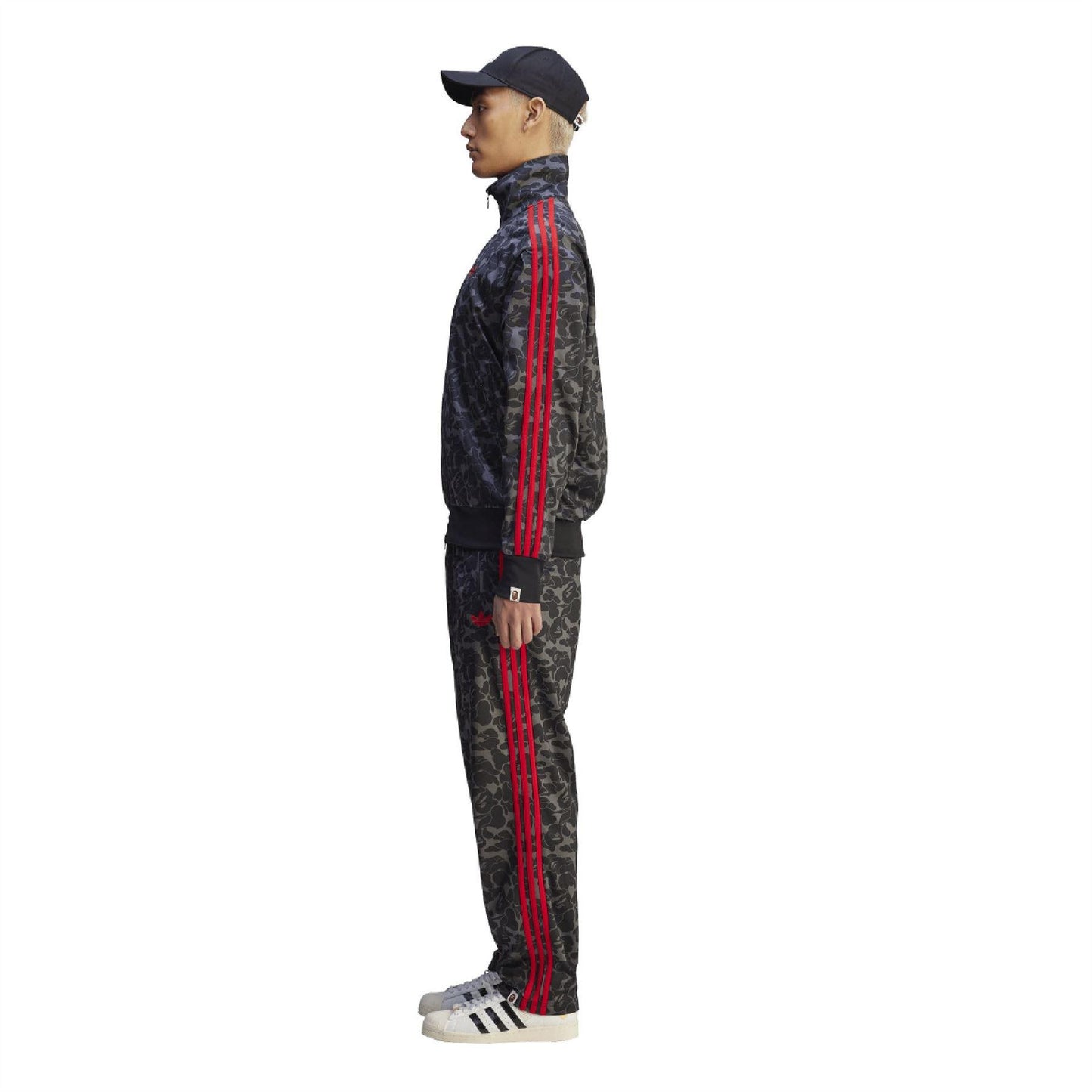 Black - Side - Adidas Mens Firebird Bape Jogging Bottoms