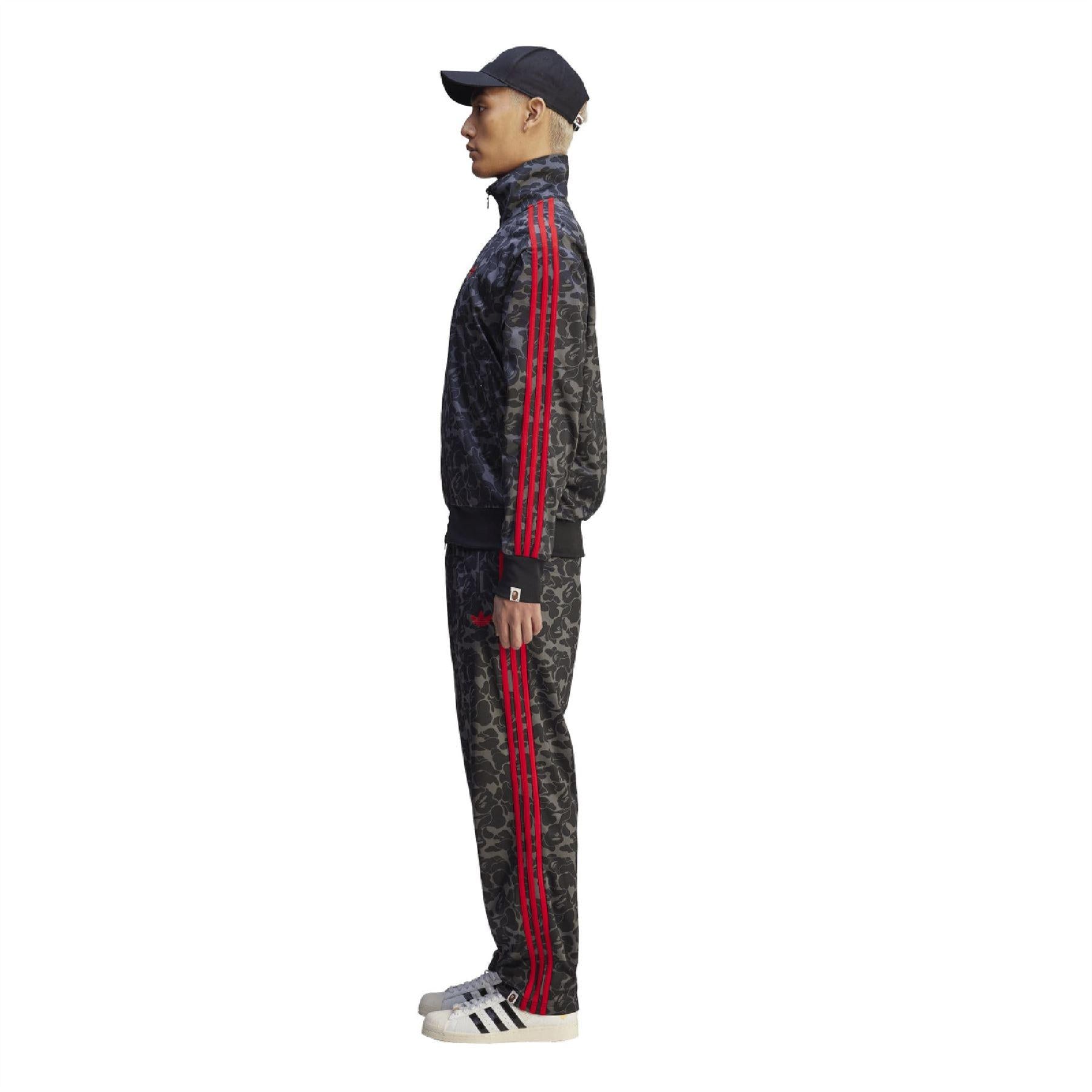 Black - Side - Adidas Mens Firebird Bape Jogging Bottoms