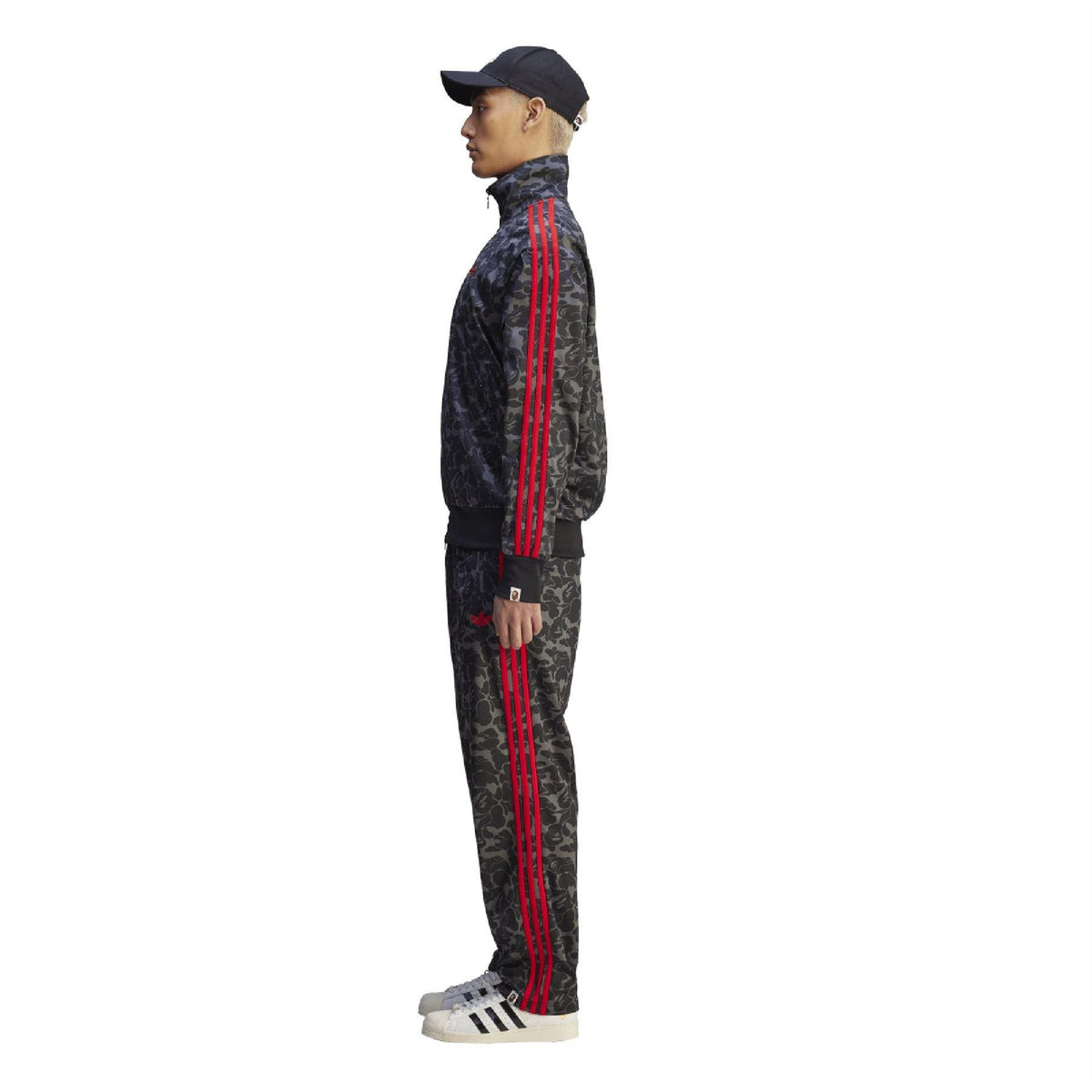 Black - Side - Adidas Mens Firebird Bape Jogging Bottoms