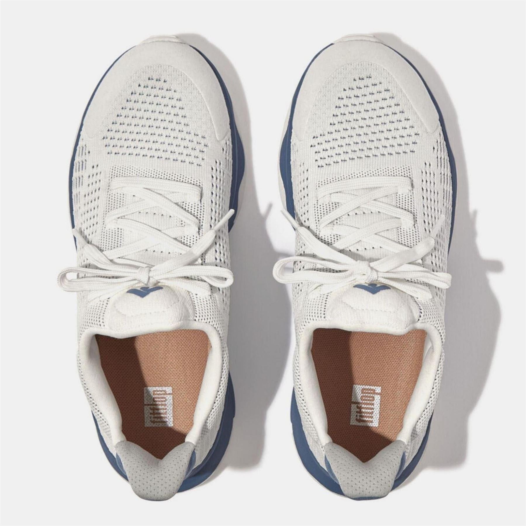 Blue - Pack Shot - FitFlop Womens-Ladies Vitamin FFX Knitted Sports Trainers