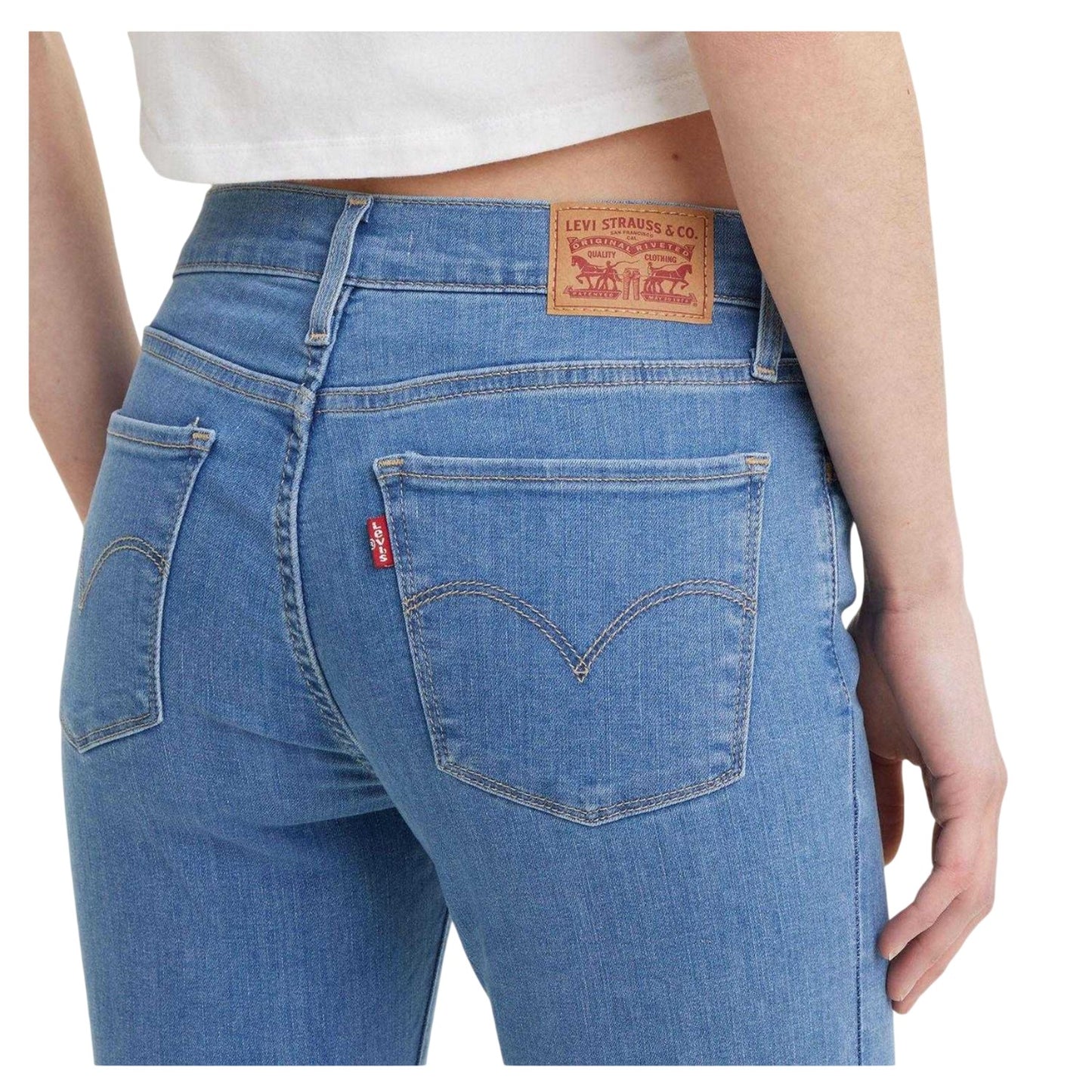 Blue - Side - Levis Womens-Ladies 710 Super Skinny Jeans