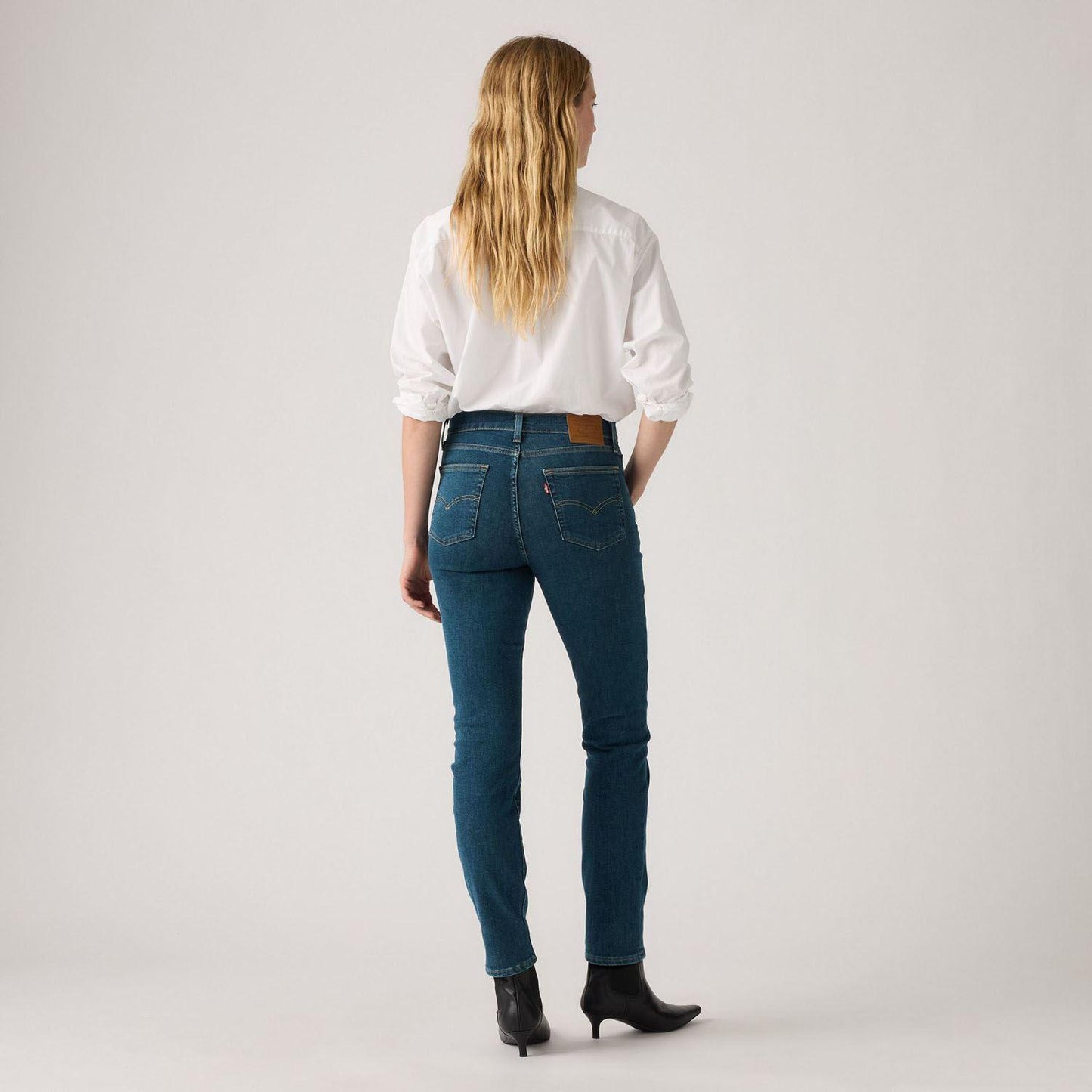 Dark Blue - Side - Levis Womens-Ladies 724 High Rise Straight Jeans