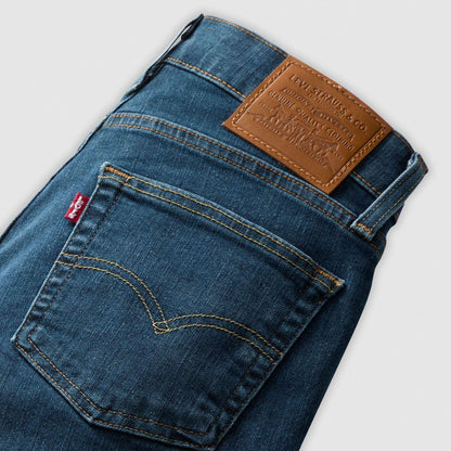 Dark Blue - Pack Shot - Levis Womens-Ladies 724 High Rise Straight Jeans