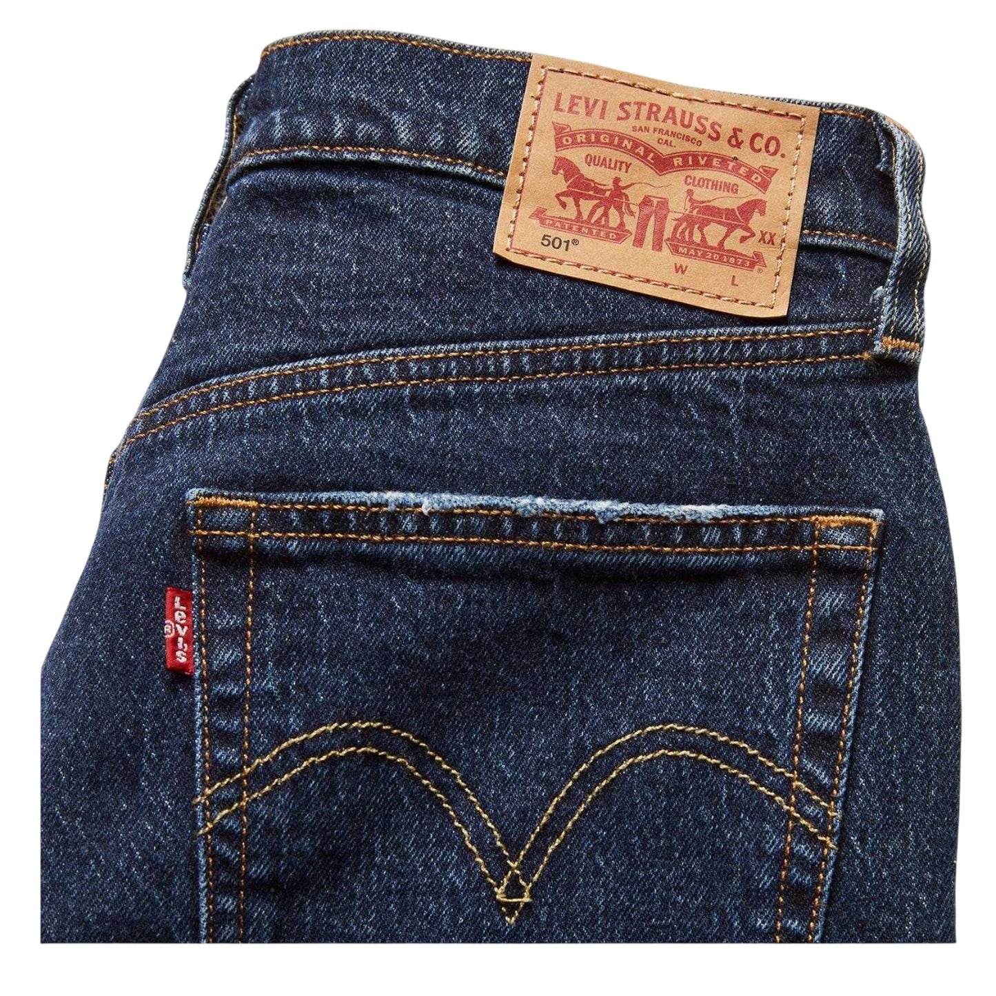 Blue - Side - Levis Womens-Ladies 501 Original Jeans