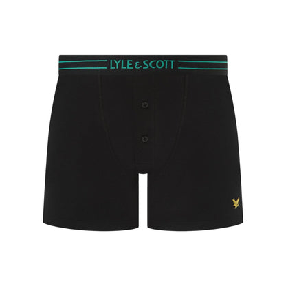 Black - Side - Lyle & Scott Mens Lewis Boxer Shorts (Pack of 3)