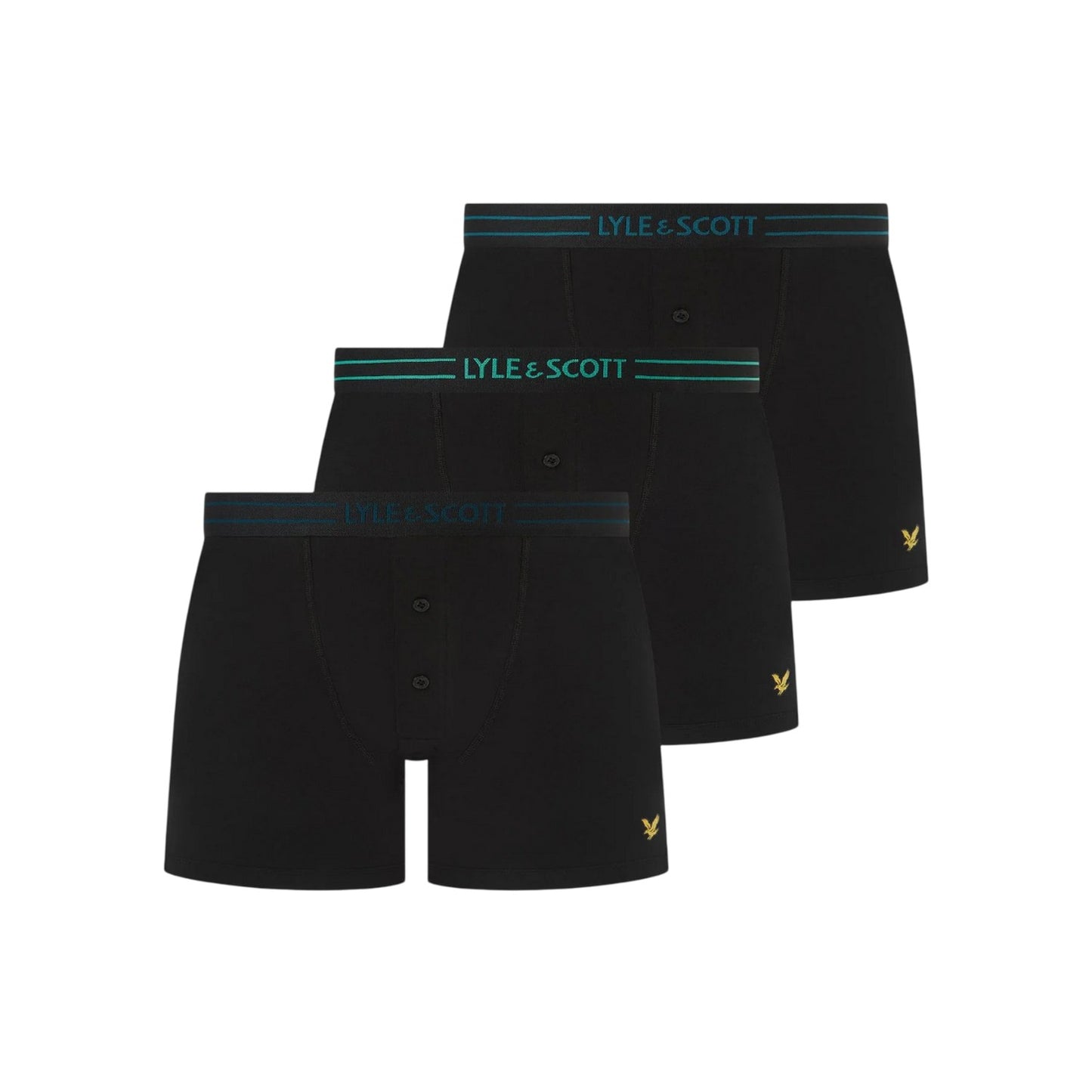 Black - Front - Lyle & Scott Mens Lewis Boxer Shorts (Pack of 3)