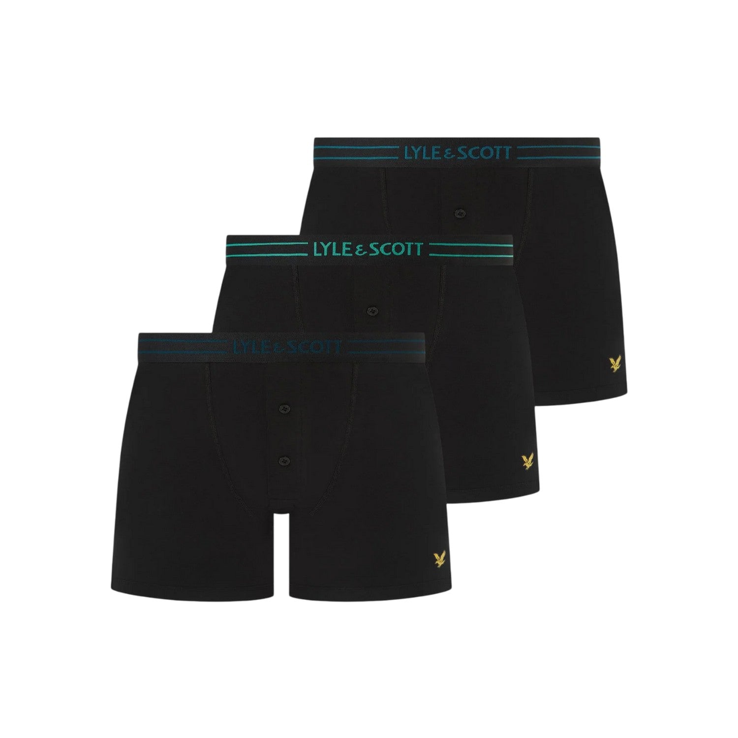 Black - Front - Lyle & Scott Mens Lewis Boxer Shorts (Pack of 3)
