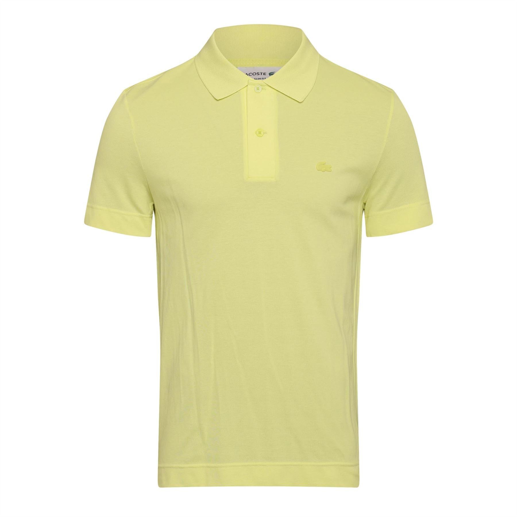 Yellow - Front - Lacoste Mens Slim Polo Shirt