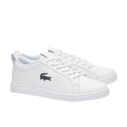 White-Green - Front - Lacoste Womens-Ladies G Elite Leather Trainers