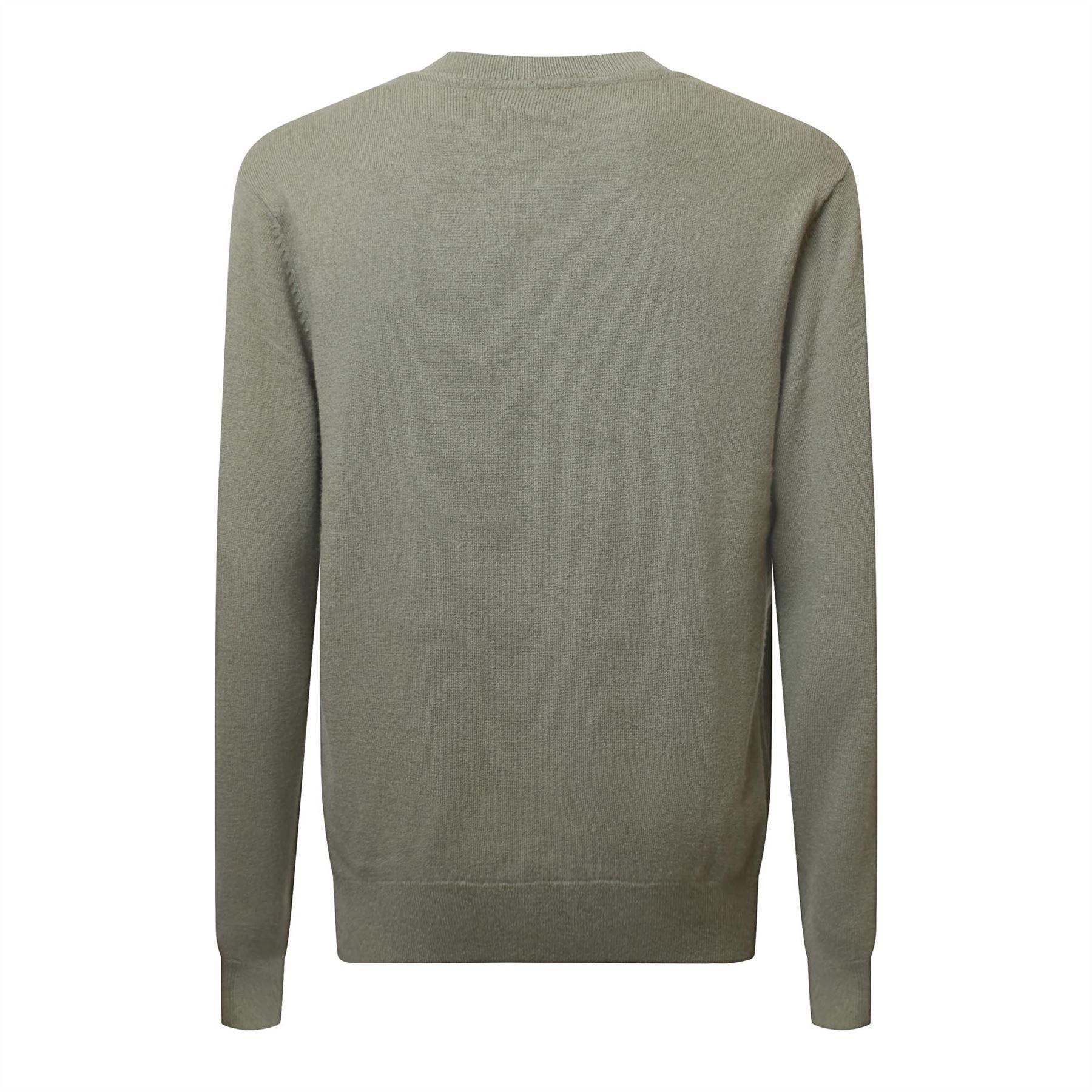 Dusty Green - Back - Jack And Jones Mens Brooks Cashmere Blend Relaxed Fit Sweater Top