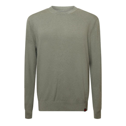 Dusty Green - Front - Jack And Jones Mens Brooks Cashmere Blend Relaxed Fit Sweater Top