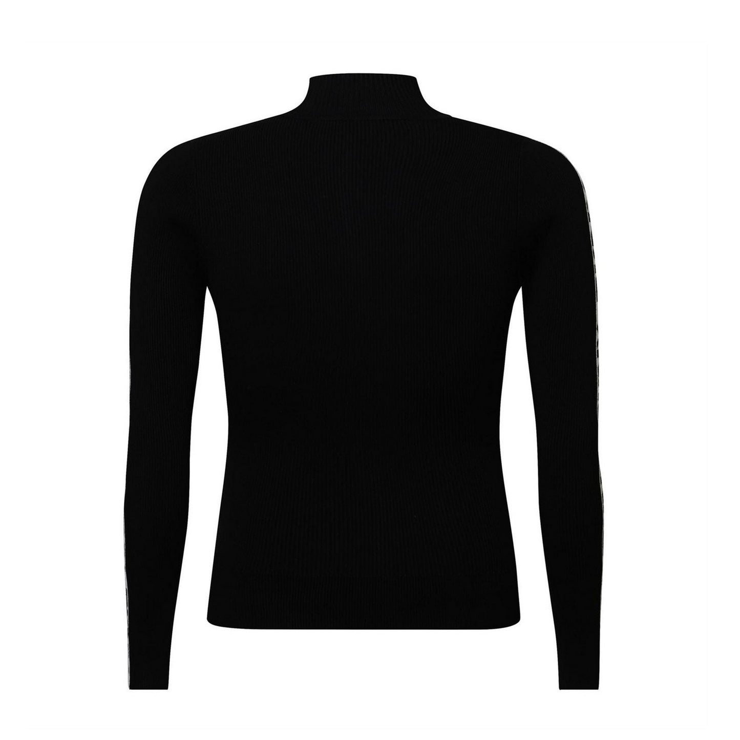 Black - Back - DKNY Womens-Ladies Logo Half Zip Long-Sleeved Sweater Top