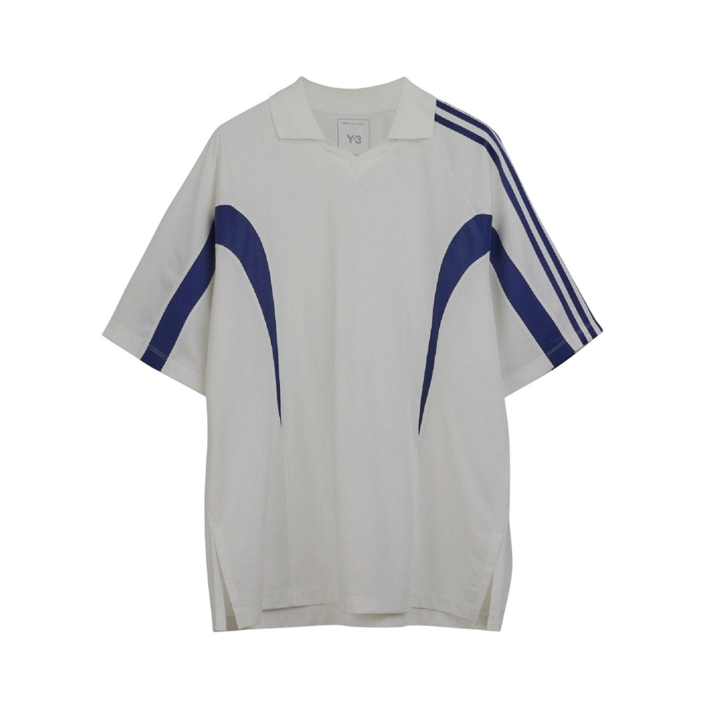 White - Front - Y-3 Unisex Adult Contrast Line T-Shirt