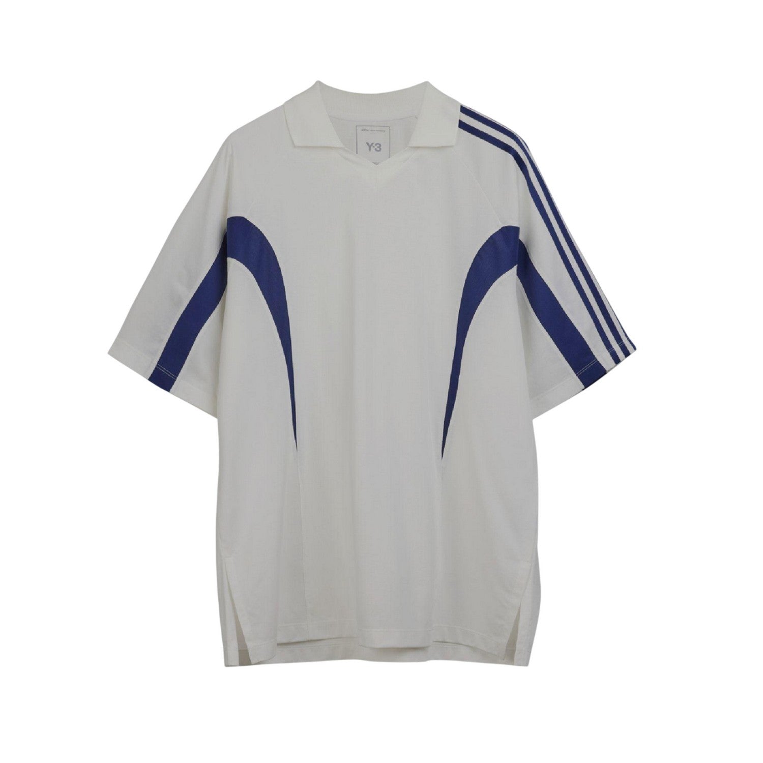 White - Front - Y-3 Unisex Adult Contrast Line T-Shirt