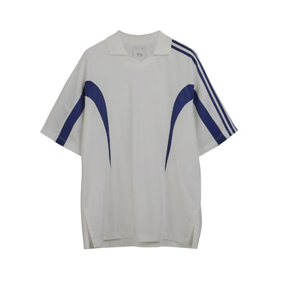 White - Front - Y-3 Unisex Adult Contrast Line T-Shirt