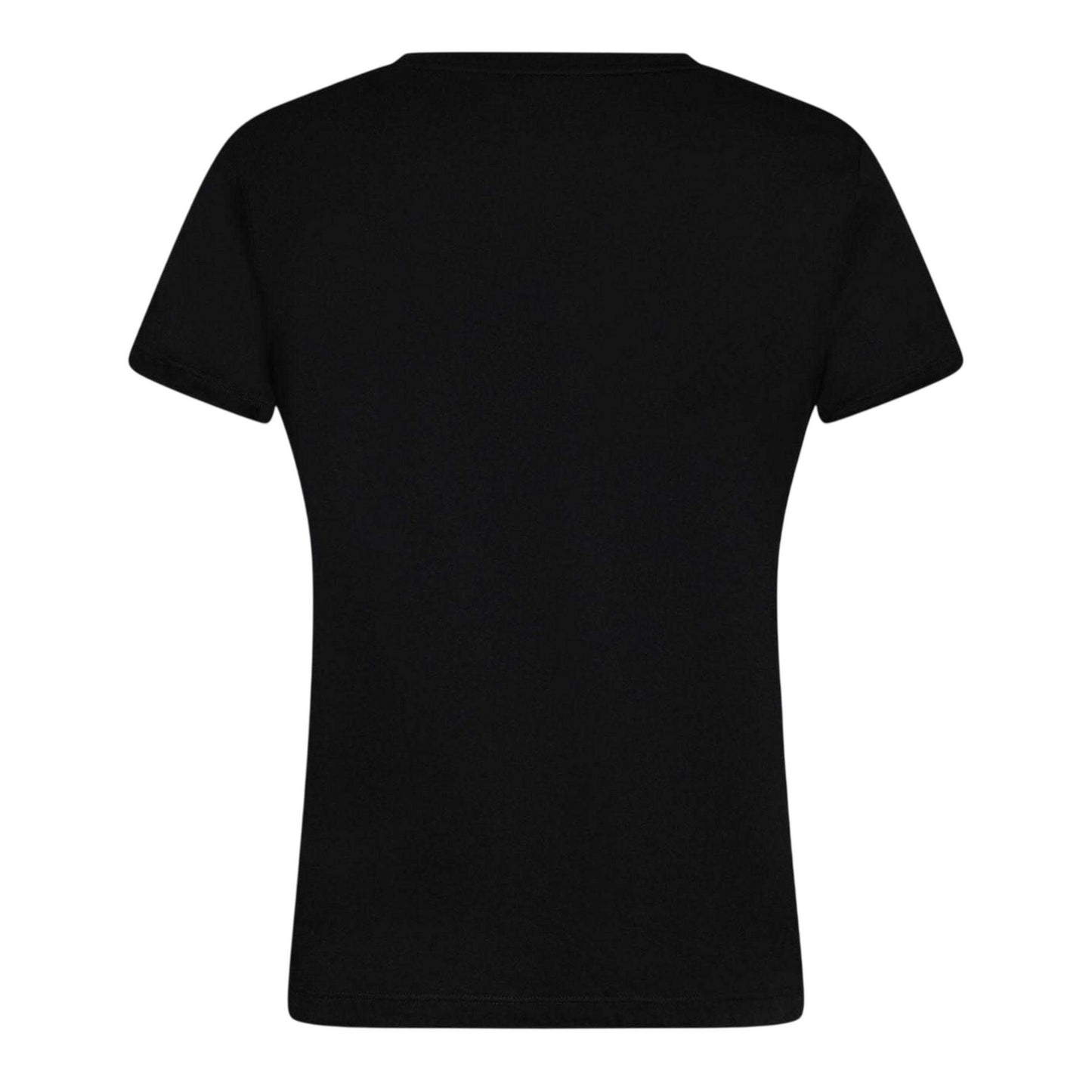 Black-Silver - Back - DKNY Womens-Ladies Glitter Logo T-Shirt