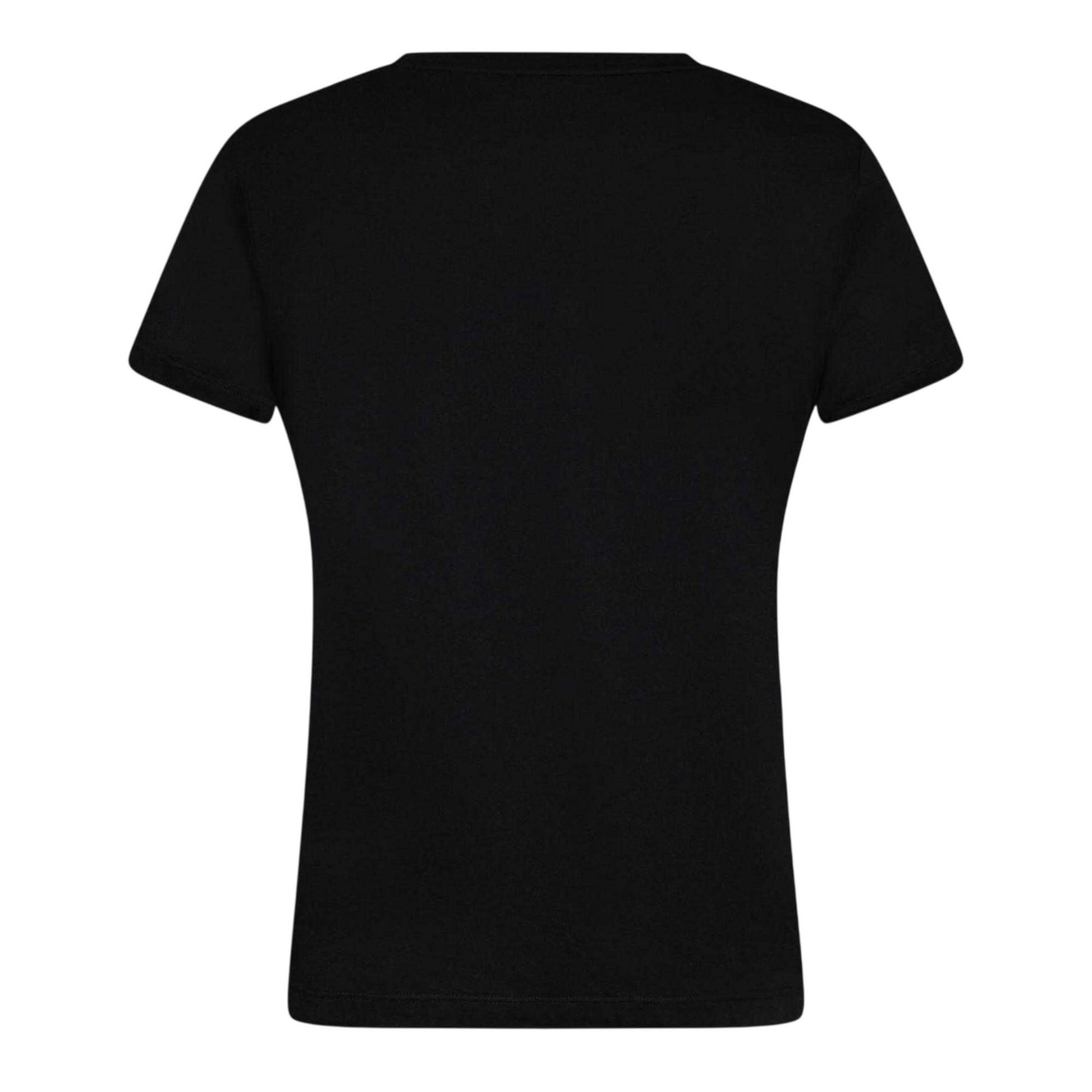 Black-Silver - Back - DKNY Womens-Ladies Glitter Logo T-Shirt