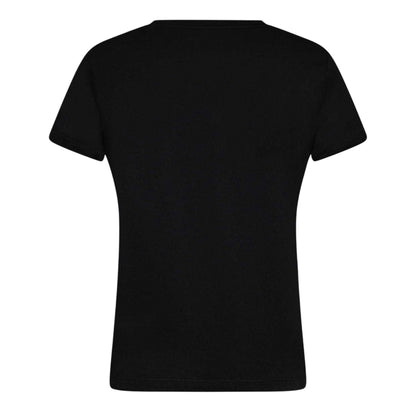 Black-Silver - Back - DKNY Womens-Ladies Glitter Logo T-Shirt