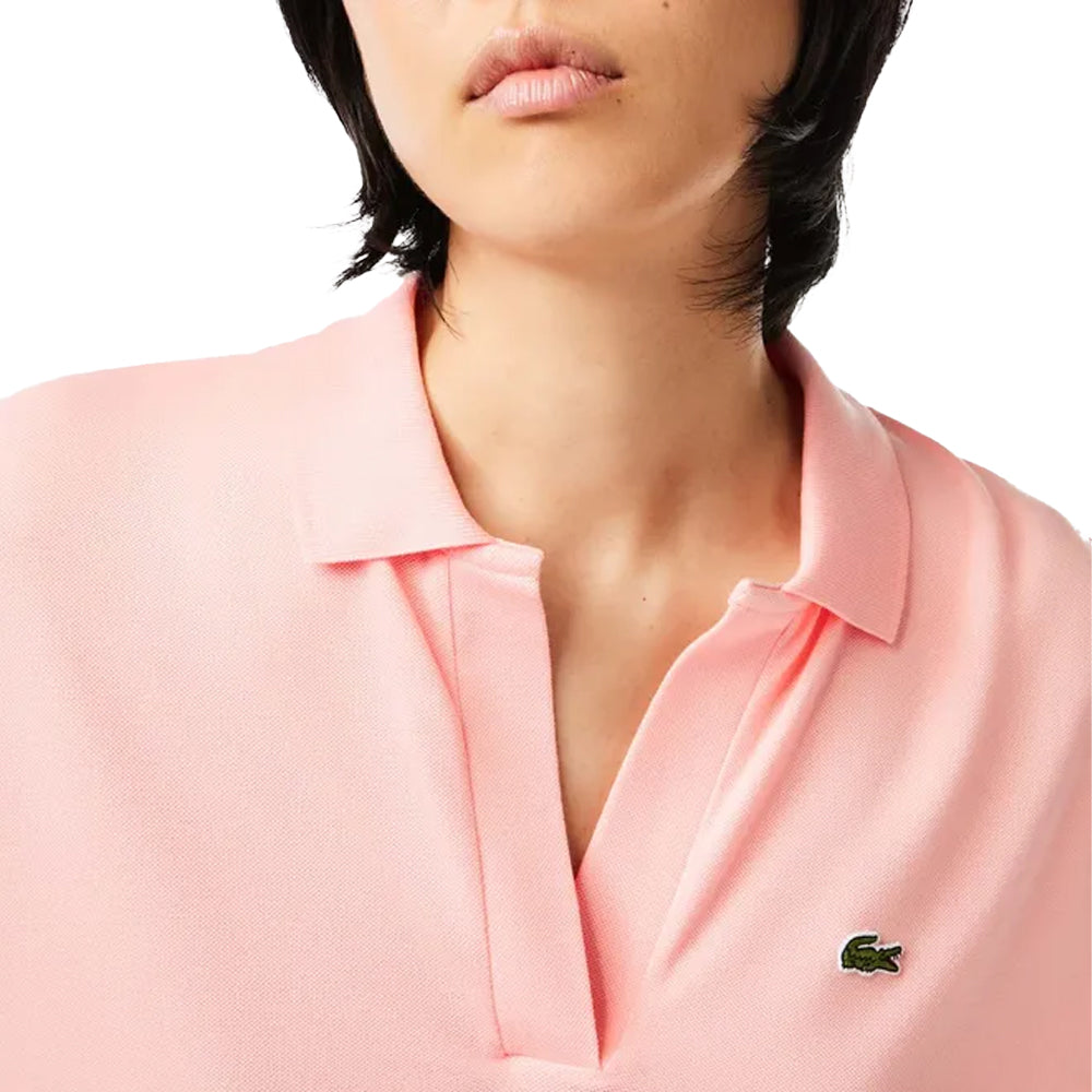 Pink - Lifestyle - Lacoste Womens-Ladies Fluid Pique Relaxed Fit Polo Shirt