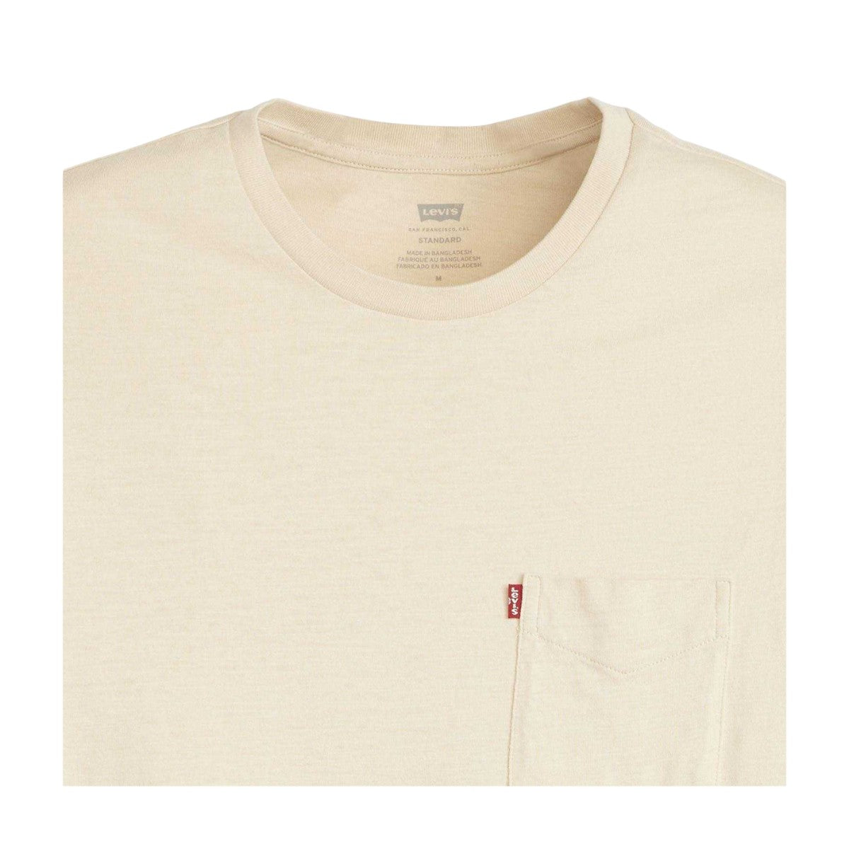 Cream - Side - Levis Mens Classic Chest Pocket T-Shirt