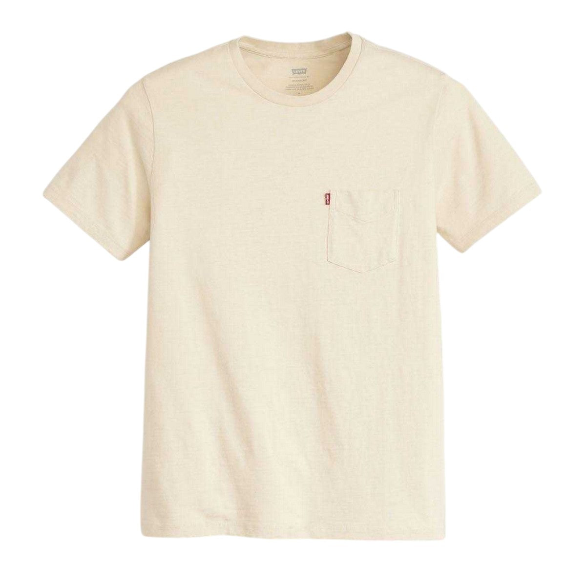 Cream - Front - Levis Mens Classic Chest Pocket T-Shirt