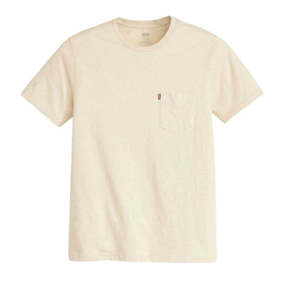 Cream - Front - Levis Mens Classic Chest Pocket T-Shirt