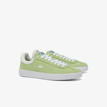 Green-White - Back - Lacoste Womens-Ladies Baseshot Suede Trainers