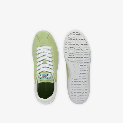 Green-White - Lifestyle - Lacoste Womens-Ladies Baseshot Suede Trainers