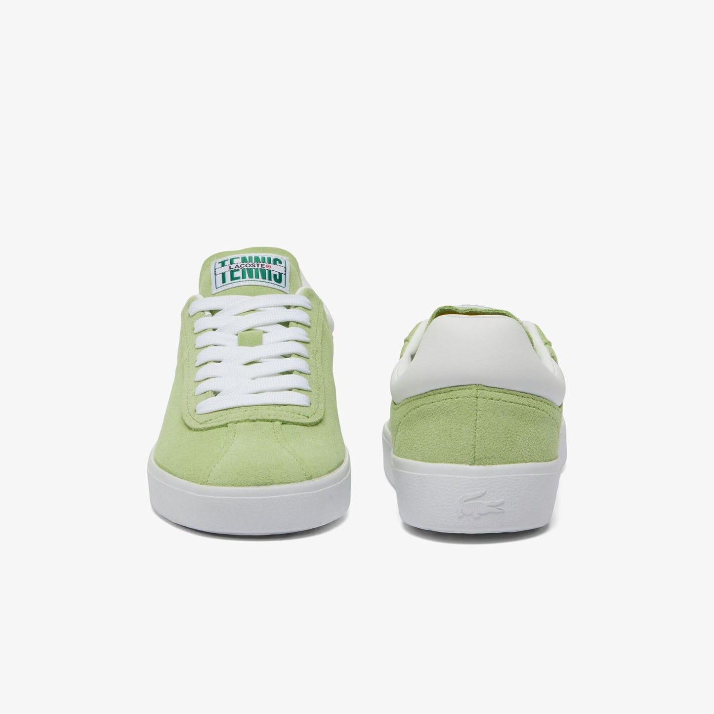 Green-White - Pack Shot - Lacoste Womens-Ladies Baseshot Suede Trainers