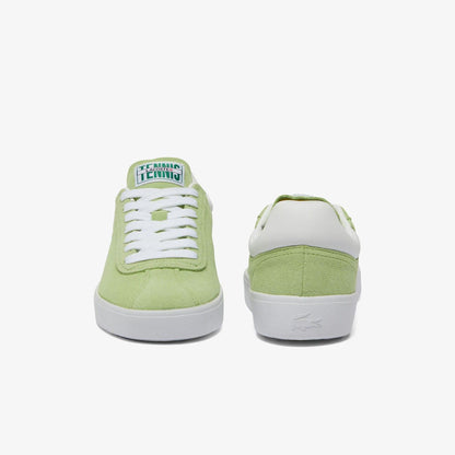 Green-White - Pack Shot - Lacoste Womens-Ladies Baseshot Suede Trainers