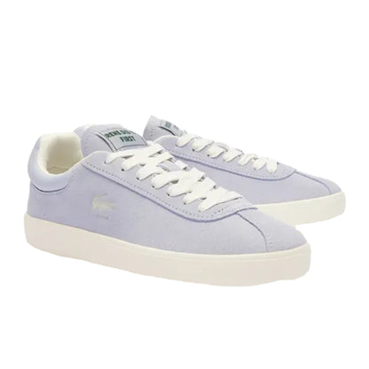 Light Blue - Front - Lacoste Womens-Ladies Baseshot Suede Trainers
