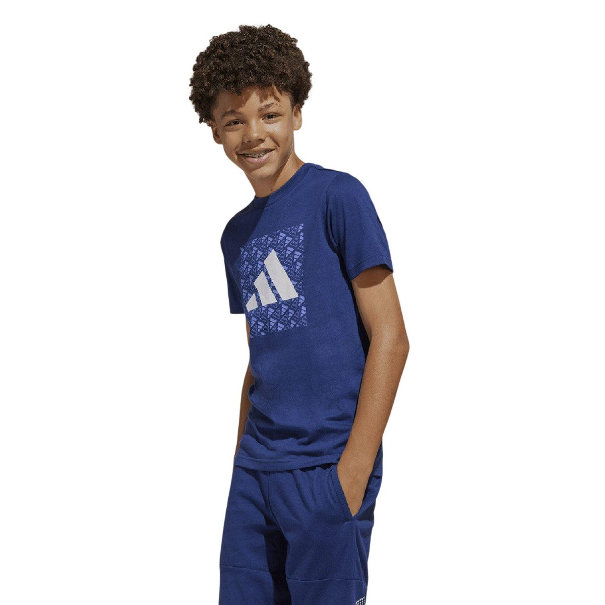 Blue - Lifestyle - Adidas Childrens-Kids Monogram T-Shirt