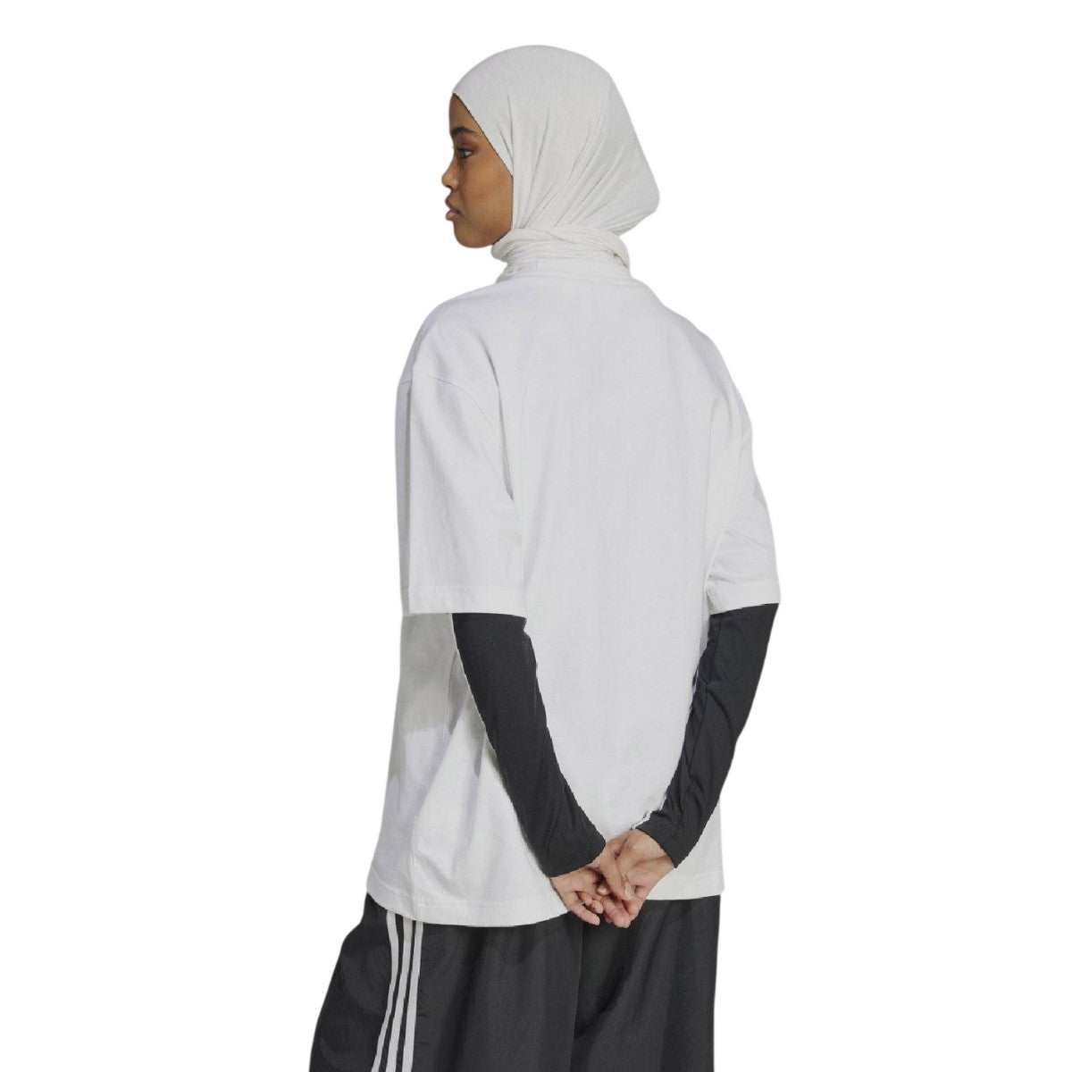 White - Back - Adidas Childrens-Kids Island Club Oversized T-Shirt
