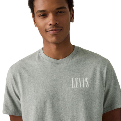 Grey - Side - Levis Mens Distressed Relaxed Fit T-Shirt