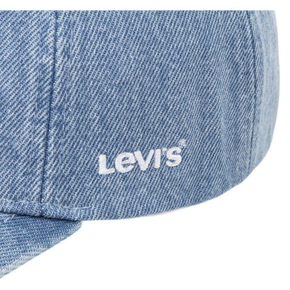 Blue - Side - Levis Essential Leather Patch Baseball Cap