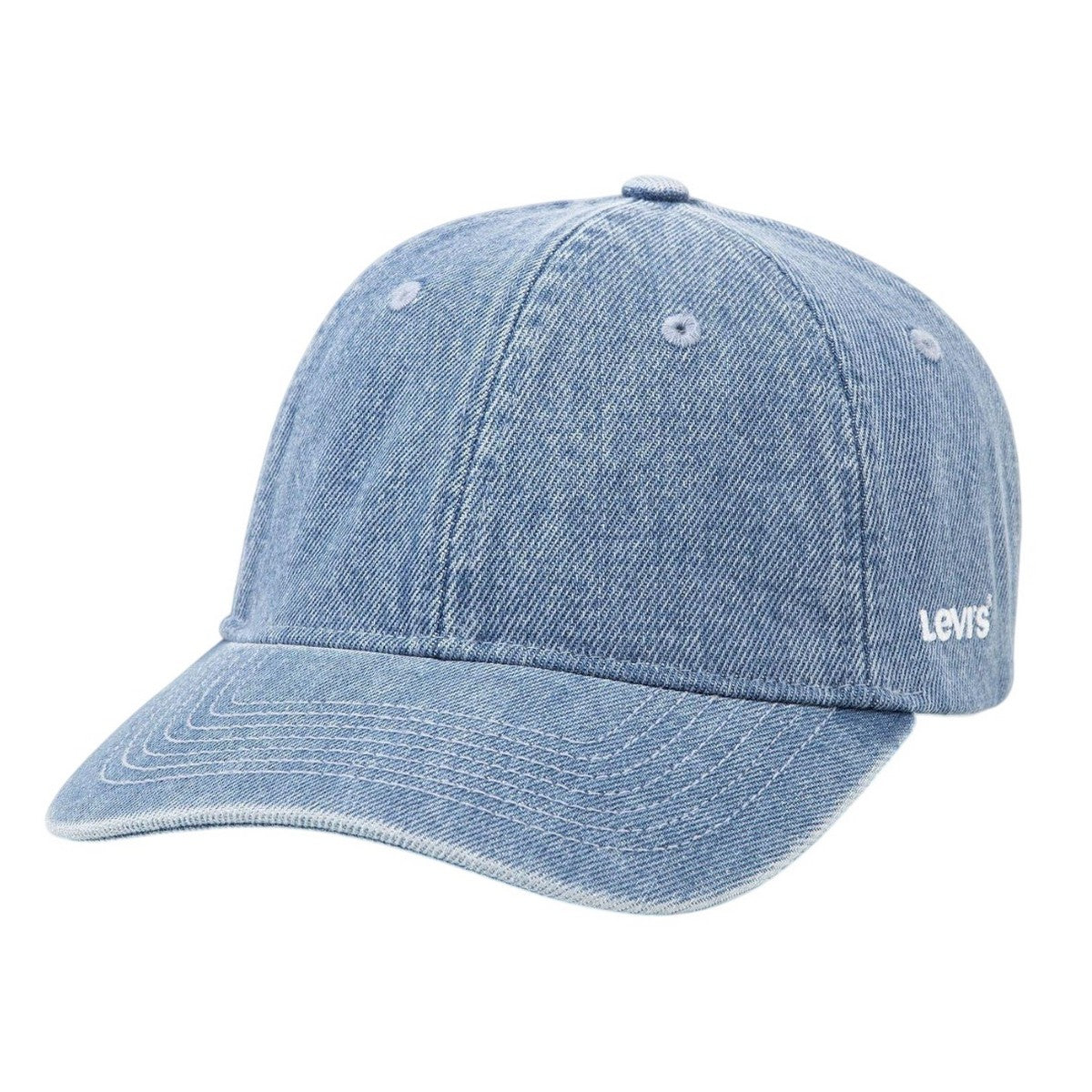 Blue - Front - Levis Essential Leather Patch Baseball Cap