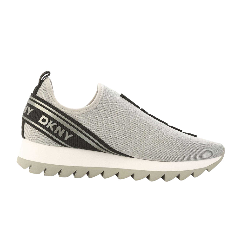 Silver - Back - DKNY Womens-Ladies Abbi Slip-on Trainers