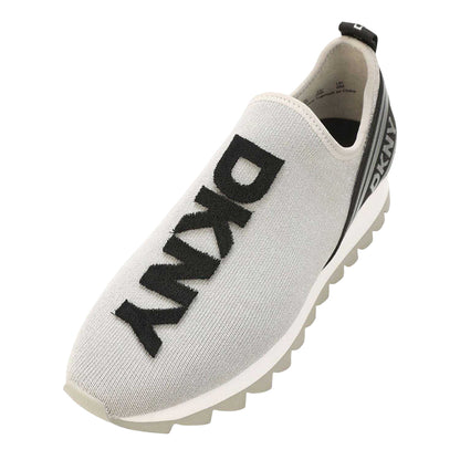 Silver - Pack Shot - DKNY Womens-Ladies Abbi Slip-on Trainers