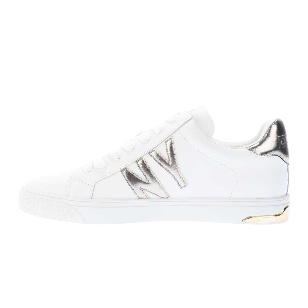 White - Back - DKNY Womens-Ladies Abeni Leather Lace Up Trainers