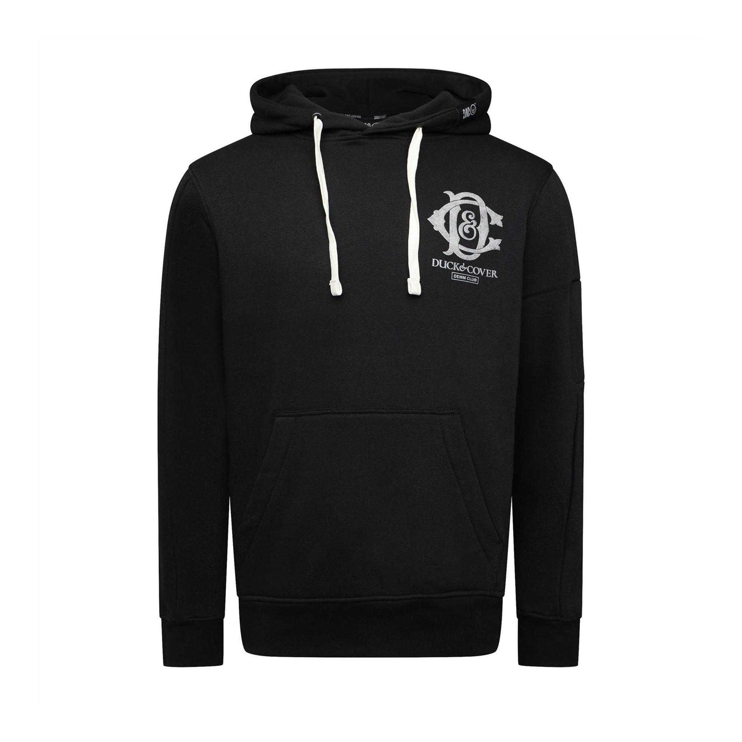 Black - Front - Duck and Cover Mens Randolph Hoodie