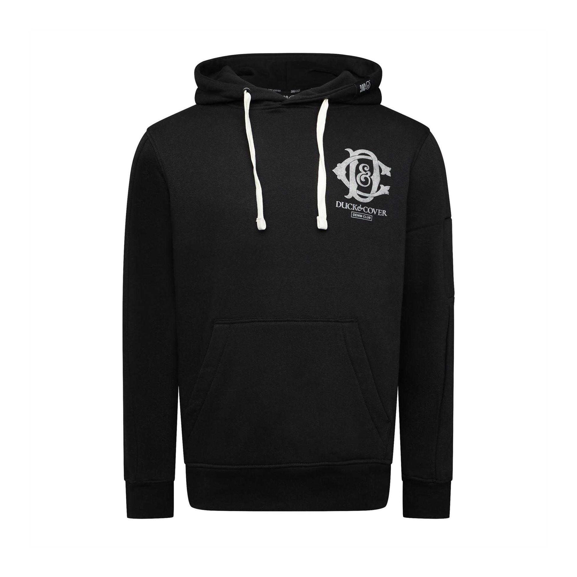 Black - Front - Duck and Cover Mens Randolph Hoodie